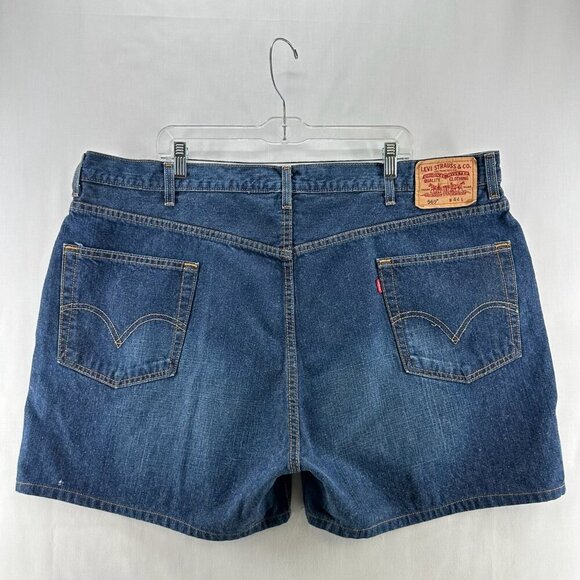 Levi's Shorts Womens Sz 44 569 Loose Straight Boyfriend 4" Jean Denim Blue - Picture 2 of 7